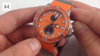 Ulysse Nardin Maxi Marine Diver quotOrangequot Luxury Watch Review [upl. by Burnard]