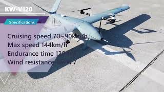 KWV120 Vertical Takeoff amp Landing Drone VTOL [upl. by Pallas911]