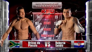 Dricus Du Plessis vs Roberto Soldić  KSW Free Fight [upl. by Ralyks]