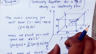 Continuity Equation for 3D flow [upl. by Crandell]