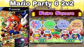 Mario Party 6 2 Player 2 vs 2  Faire Square  Princess Peach Daisy amp Mario LuigiGameCube Android [upl. by Acirea]