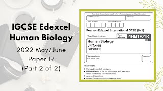 2022 MayJune Paper 1R IGCSE Human Biology 4HB1  Part 2 of 2 Q6Q10 [upl. by Zebadiah210]