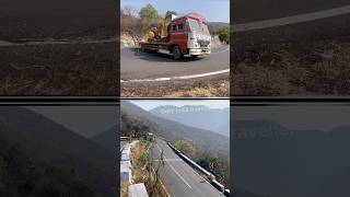 Large Eicher truck suffering to make u turn in sharp curve ghat road hairpin bend indianroads [upl. by Arual]