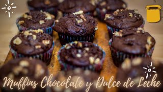 Muffins de CHOCOLATE Húmedos Y Esponjosos con DULCE DE LECHE [upl. by Streeter]