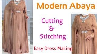 Latest Modern Abaya Cutting and Stitching  DIY Latest Abaya [upl. by Fedirko]