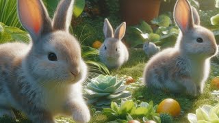 RABBITS PLAYING IN THE GARDEN [upl. by Southworth]