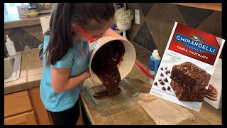 We made brownies Ghirardelli Triple Chocolate Brownie Mix [upl. by Sinegold]