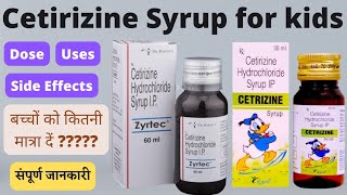 Cetirizine syrup uses in hindi  Dose of cetirizine syrup  Cetirizine syrup for allergic reactions [upl. by Herries]