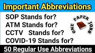 50 Important Abbreviations  Common Use Abbreviations  Abbreviations for competitive exams [upl. by Alahsal]