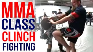 MMA Clinch Fighting  Entries Knees amp Takedowns mmaclass tritac martialarts [upl. by Ardnayek]