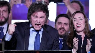 El ultraliberal Javier Milei gana las elecciones primarias en Argentina [upl. by Ynnaffit]