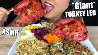 ASMR GIANT RED TURKEY LEG  Eating Sounds  Thanksgiving Leftovers No Talking  ASMR Phan [upl. by Fabien]