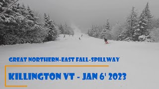 Killington Ski Resort East Fall◼️ via Great Northern Top to Bottom Ski Trail Video 4K [upl. by Elyrad]