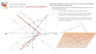 DIÉDRICO Recta paralela a una dada y que se apoya en otras dos rectas [upl. by Calhoun781]