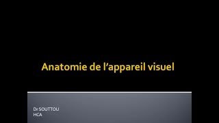 OPHTALMOLOGIE Anatomie de l’appareil visuel [upl. by Artur]