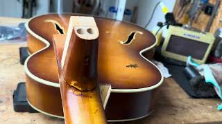 Hofner 4550 archtop guitar restoration  repair  part 2 [upl. by Oiratno]