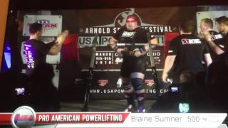 Blaine Summer FIRST 500 Kg Squat in IPF HISTORY [upl. by Bowerman]