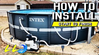 18’ Intex Pool Installation  How To Install A Intex Pool [upl. by Urbai]