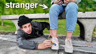 Customizing Strangers Shoes in Public… [upl. by Noval225]