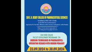 One Week FDP on Emerging Technologies in Pharmaceutics DAY2 [upl. by Ical]