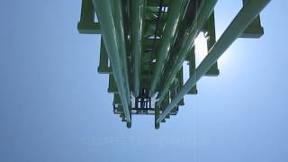 Goliath Front Seat onride HD POV Six Flags New England [upl. by Nekcerb]