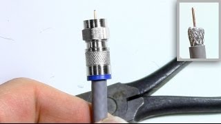 Coax TV Cable stripping connector install  Compression and Threaded [upl. by Shaer]