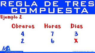 Regla de tres compuesta  Ejemplo 2 [upl. by Tshombe]