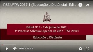 PSE UFPA 20171 Educação a Distância Edital em LIBRAS [upl. by Hafeenah]