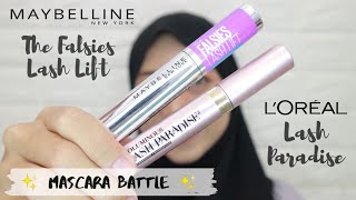 Battle Mascara Maybelline VS Loreal  The Falsies Lash Lift amp Lash Paradise  reviewERIN [upl. by Nuahsyt]