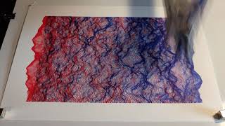 Plotspot  Blue and red Perlin landscapes on the Axidraw A3V3 Pen Plotter [upl. by Nolyaj]