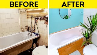 EXTREME BATHROOM TRANSFORMATION  VALUABLE RESTROOM HACKS [upl. by Odin]