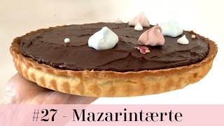 27  Mazarintærte toppet med chokolade ganache fyld af mazarin og en bund af mørdej [upl. by Aires]