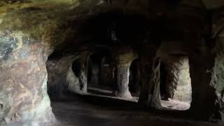 Inside the Grotto caves at Hawkstone Follies Hawkstone Park WestonunderRedcastle Shropshire [upl. by Kared935]