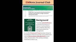 CXR Predicts Tube Thoracostomy for Pneumothorax [upl. by Aleak]