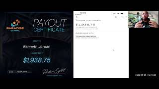 I just received my first payout with Paradise Capital Get funded guaranteed in 24 hours plus more [upl. by Eizus]