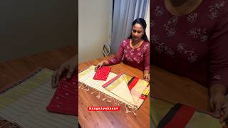 Onam designer Saree saree textilesofindia handloom makeup mangalyakasav balaramapuramhandloom [upl. by Abbie]