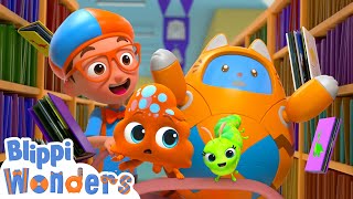 Blippi Goes to the Library  Blippi Wonders Educational Videos for Kids [upl. by Hsemar]