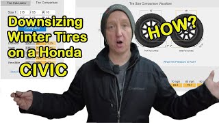 Honda Civic Winter Tire Swap Downsizing Winter Tires is Easy Let me show you Channel First [upl. by Akinahc]