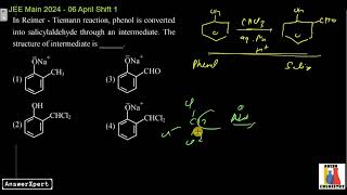 In ReimerTiemann reaction phenol is converted into salicylaldehyde through an intermediate [upl. by Arocet319]