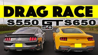 2024 Mustang GT S650 vs S550 Ford Mustang GT more for less Drag and Roll Race [upl. by Christabella]