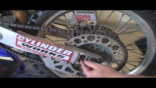 YZ125 Part 33 2 Stroke Chain amp Slack Adjustment [upl. by Sherry]