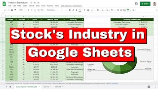 How to Pull a Stocks Industry Into Google Sheets [upl. by Sivat]