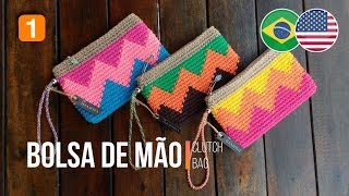 TUTORIAL CROCHÊ  Bolsa de MãoClutch Bag Parte 1 [upl. by Hibben737]