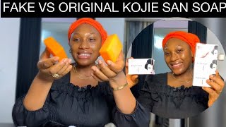 HOW TO DIFFERENTIATE BETWEEN FAKE AND ORIGINAL KOJIE SAN SOAP BENEFITS amp SIDE EFFECT productreview [upl. by Eigger]