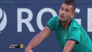 Shapovalov wins tough rally v Kyrgios in 2016 Rogers Cup first round [upl. by Josephson353]