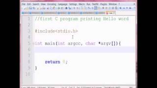 C program tutorial Hello word in cygwin compiler [upl. by Hsilgne]