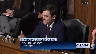 Sen Ossoff Presses Mark Zuckerberg on Children’s Safety Online [upl. by Elamef]