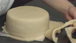 How To Smooth Marzipan Onto A Wedding Cake [upl. by Hgielyak]