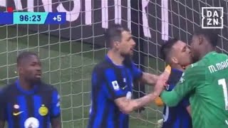 el beso de Lautaro Martínez con el portero del Milan mike maignan [upl. by Lupiv]