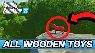 Farming Simulator 22  All 100 Wooden Toys Elmcreek Collectibles [upl. by Zurn720]